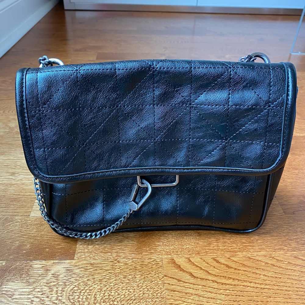 NWOT Zara Black PU Vintage look crossbody